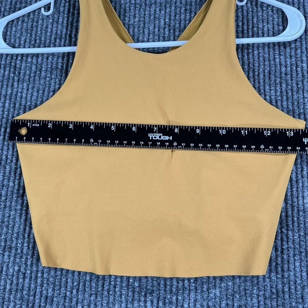 Nike Yoga Tank Top Womens Small Yellow Dri-FIT Athletic Racerback Halter Shirt
